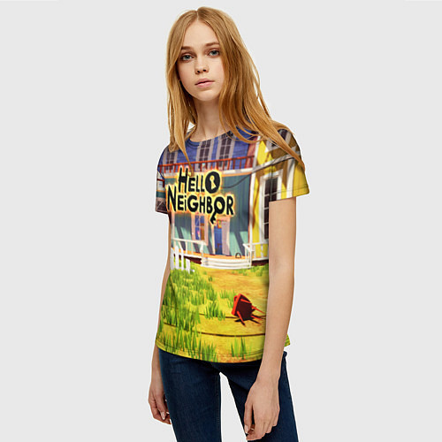 Женская футболка Hello Neighbor: Дом / 3D-принт – фото 3