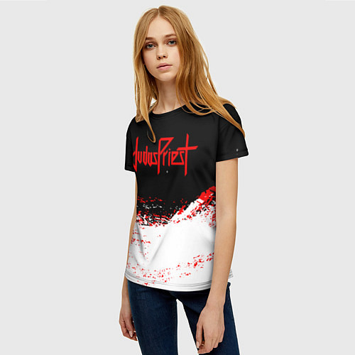 Женская футболка Judas Priest текстура / 3D-принт – фото 3