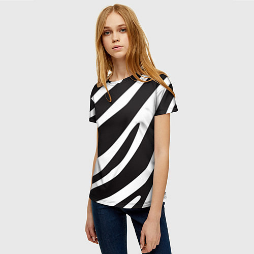 Женская футболка Анималистичный рисунок зебра / 3D-принт – фото 3