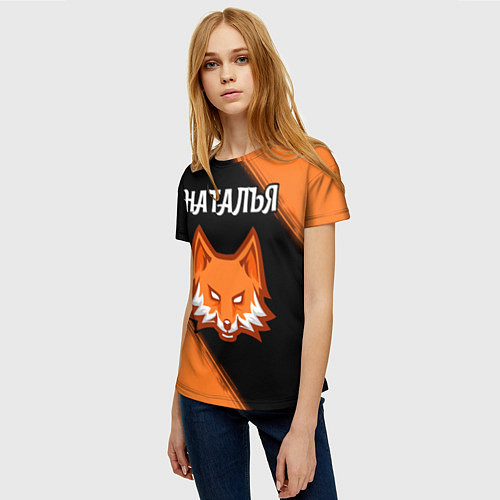 Женская футболка Наталья - ЛИСА - Краски / 3D-принт – фото 3