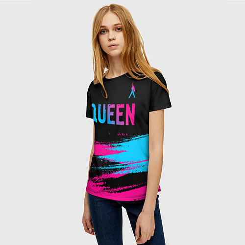 Женская футболка Queen Neon Gradient / 3D-принт – фото 3