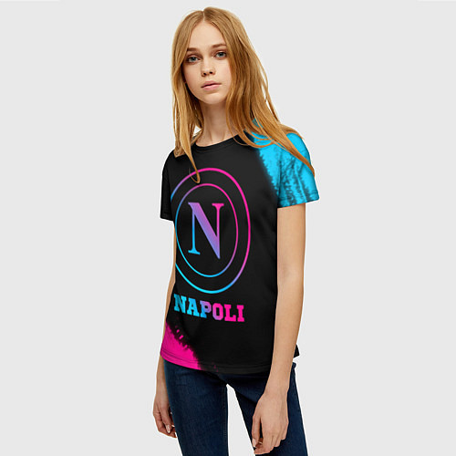 Женская футболка Napoli FC Neon Gradient / 3D-принт – фото 3