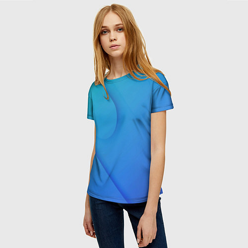 Женская футболка Голубой градиент / 3D-принт – фото 3