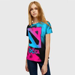 Футболка женская Dota Neon Gradient, цвет: 3D-принт — фото 2