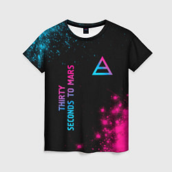 Футболка женская Thirty Seconds to Mars Neon Gradient, цвет: 3D-принт