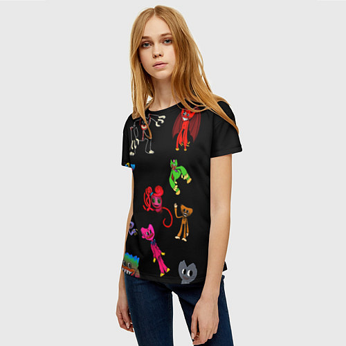 Женская футболка Разноцветные Хагги Вагги / 3D-принт – фото 3