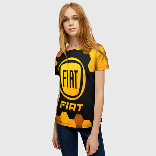 Женская футболка Fiat - Gold Gradient / 3D-принт – фото 3