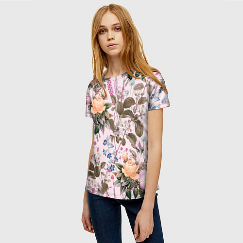 Женская футболка Цветы Неземные / 3D-принт – фото 3