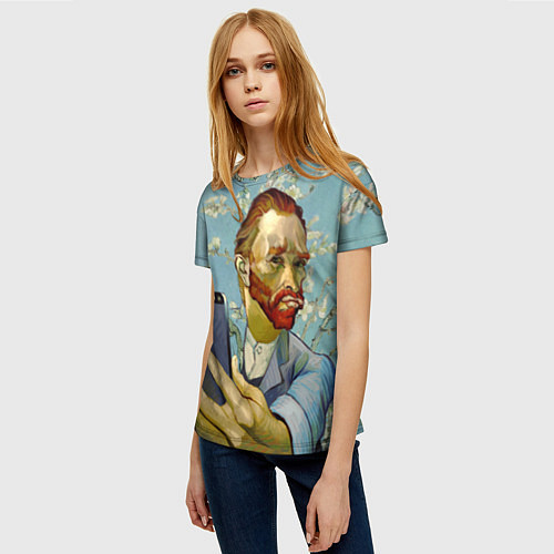 Женская футболка Ван Гог Селфи - Арт Портрет / 3D-принт – фото 3