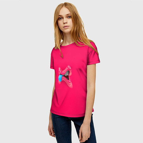 Женская футболка Розовый монстр / 3D-принт – фото 3