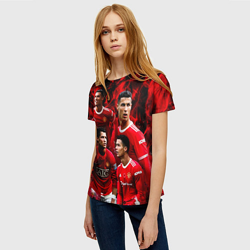 Женская футболка Криштиану Роналду Манчестер Юнайтед / 3D-принт – фото 3