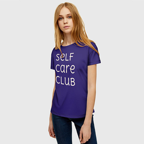 Женская футболка Self care club blue / 3D-принт – фото 3