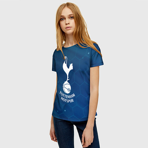 Женская футболка Tottenham hotspur Соты абстракция / 3D-принт – фото 3