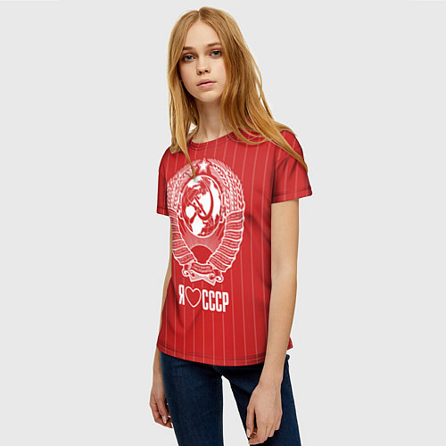 Женская футболка Я люблю СССР / 3D-принт – фото 3