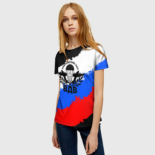 Женская футболка ВДВ - герб и триколор / 3D-принт – фото 3