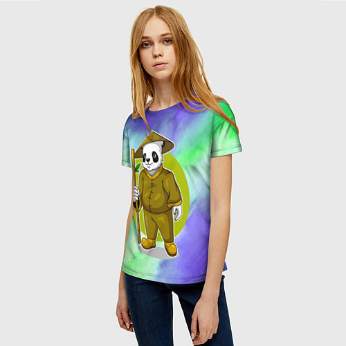 Женская футболка Мудрая Кунг фу панда / 3D-принт – фото 3