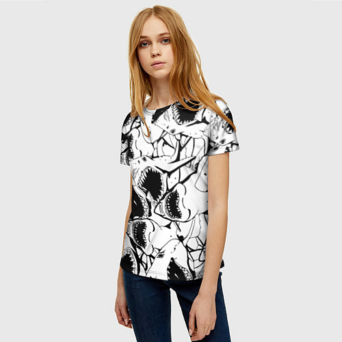 Женская футболка Пасти акул - паттерн / 3D-принт – фото 3
