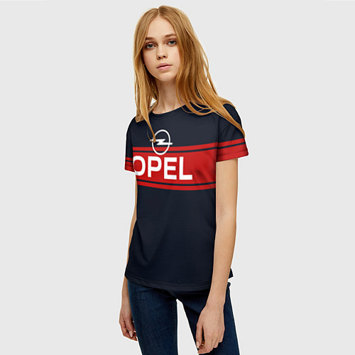Женская футболка Opel blue theme / 3D-принт – фото 3