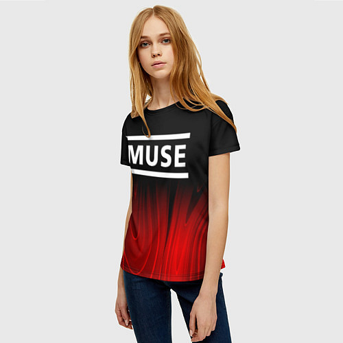 Женская футболка Muse red plasma / 3D-принт – фото 3