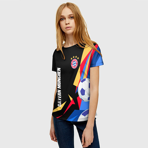 Женская футболка Bayern munchen Sport - цветные геометрии / 3D-принт – фото 3