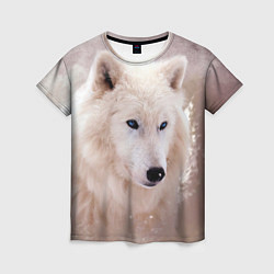Футболка женская Белый зимний волк, цвет: 3D-принт