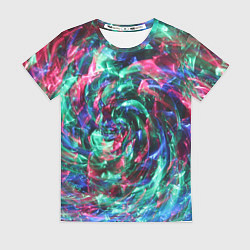 Футболка женская Абстрактные волны огоньков, цвет: 3D-принт