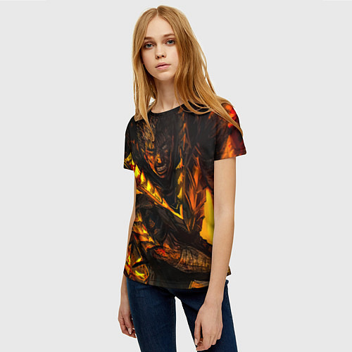 Женская футболка Берсерк Гатс В Огне / 3D-принт – фото 3