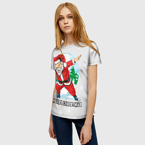 Женская футболка Dab Santa Merry Christmas / 3D-принт – фото 3