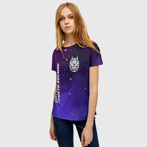 Женская футболка Disturbed просто космос / 3D-принт – фото 3