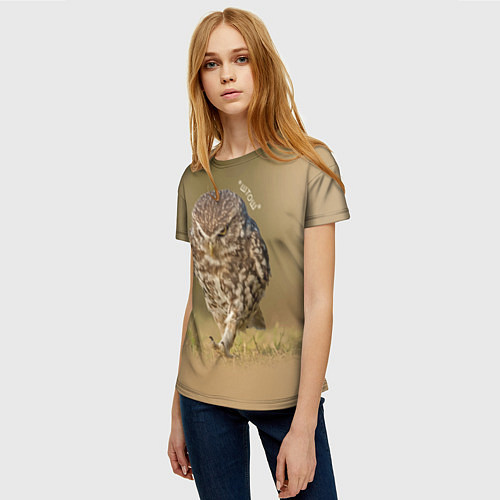 Женская футболка Штош - мем - совёнок / 3D-принт – фото 3