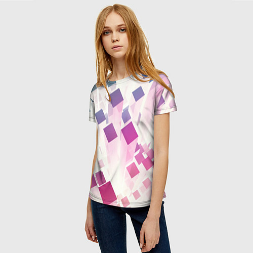 Женская футболка Неоновый эквалайзер-негатив / 3D-принт – фото 3