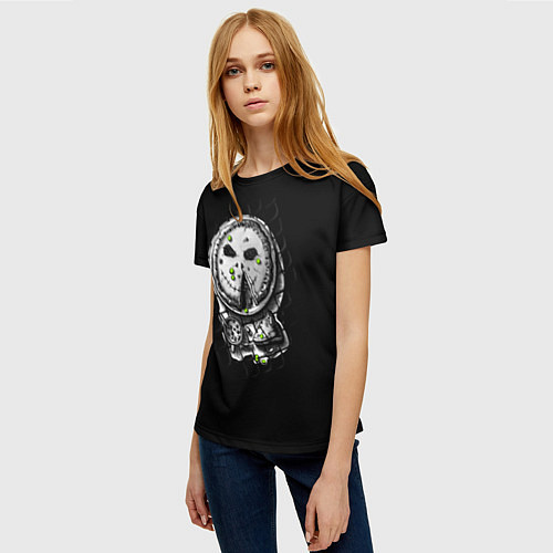Женская футболка Криповый пирог на Хеллоуин / 3D-принт – фото 3
