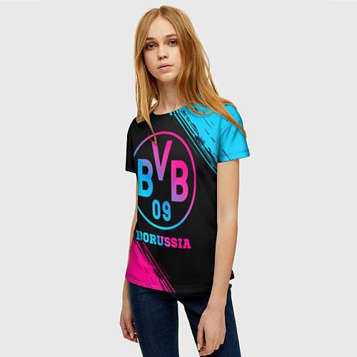 Женская футболка Borussia - neon gradient / 3D-принт – фото 3
