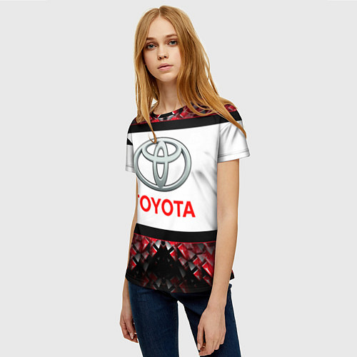 Женская футболка Toyota - абстракция - лого / 3D-принт – фото 3