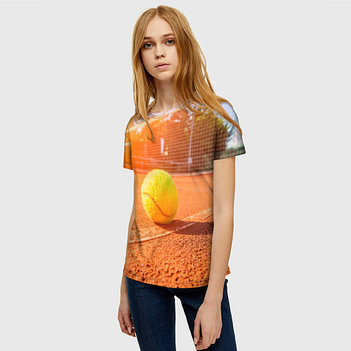 Женская футболка Теннис - рассвет / 3D-принт – фото 3
