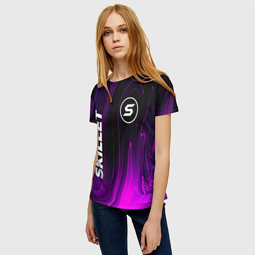 Женская футболка Skillet violet plasma / 3D-принт – фото 3