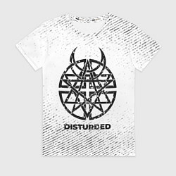 Футболка женская Disturbed с потертостями на светлом фоне, цвет: 3D-принт