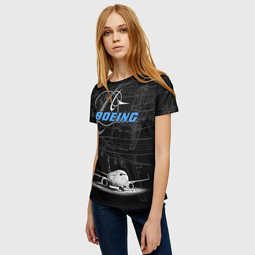 Женская футболка Boeing 737 / 3D-принт – фото 3