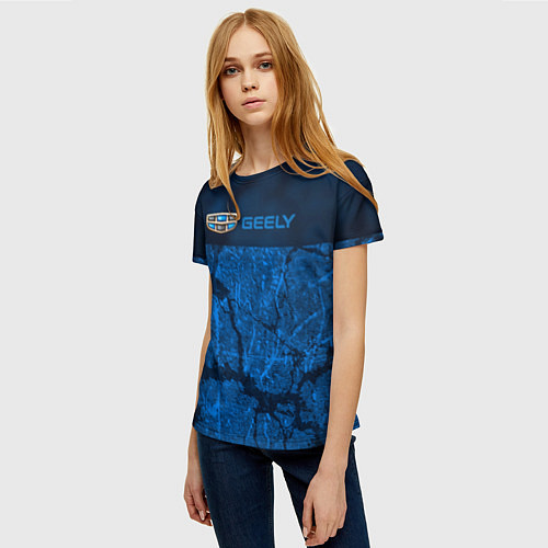Женская футболка Geely - абстракция трещины / 3D-принт – фото 3