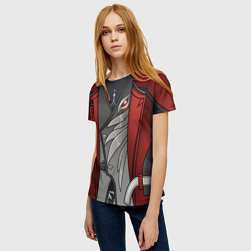 Женская футболка Образ Дилюка Алая ночь - Геншин импакт / 3D-принт – фото 3