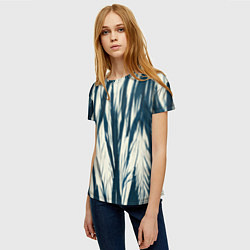 Футболка женская Синие рваные полосы, цвет: 3D-принт — фото 2