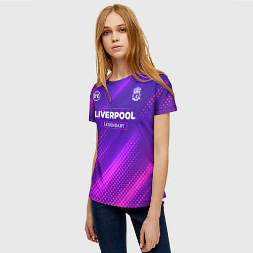 Женская футболка Liverpool legendary sport grunge / 3D-принт – фото 3