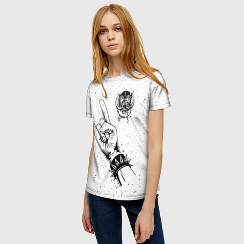 Женская футболка Motorhead и рок символ / 3D-принт – фото 3