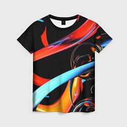 Футболка женская Краски и пузыри, цвет: 3D-принт