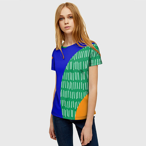 Женская футболка Геометрические фигуры - абстракция / 3D-принт – фото 3
