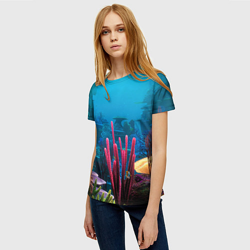 Женская футболка Под водой - Underwater / 3D-принт – фото 3