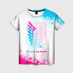Футболка женская Attack on Titan neon gradient style, цвет: 3D-принт