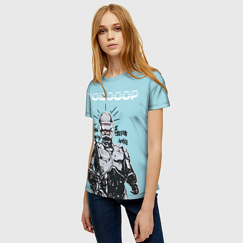 Женская футболка Графити Робокоп / 3D-принт – фото 3