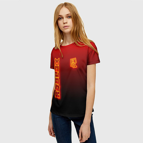 Женская футболка Roblox светящийся логотип / 3D-принт – фото 3
