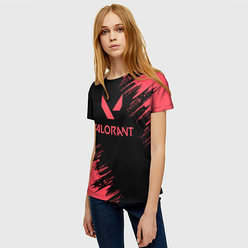 Женская футболка Valorant - краска / 3D-принт – фото 3